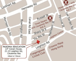 map (eng) Pasona Education Professional Japanese/English/Mandarin/Cantonese School in Causeway Bay Hong Kong